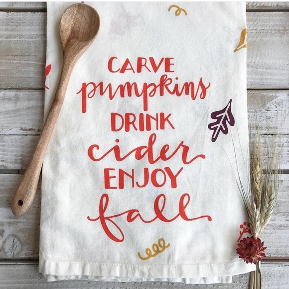 🍁 "Carve Pumpkins, Drink Cider" Fall Dish Towel - Picture 3 of 3